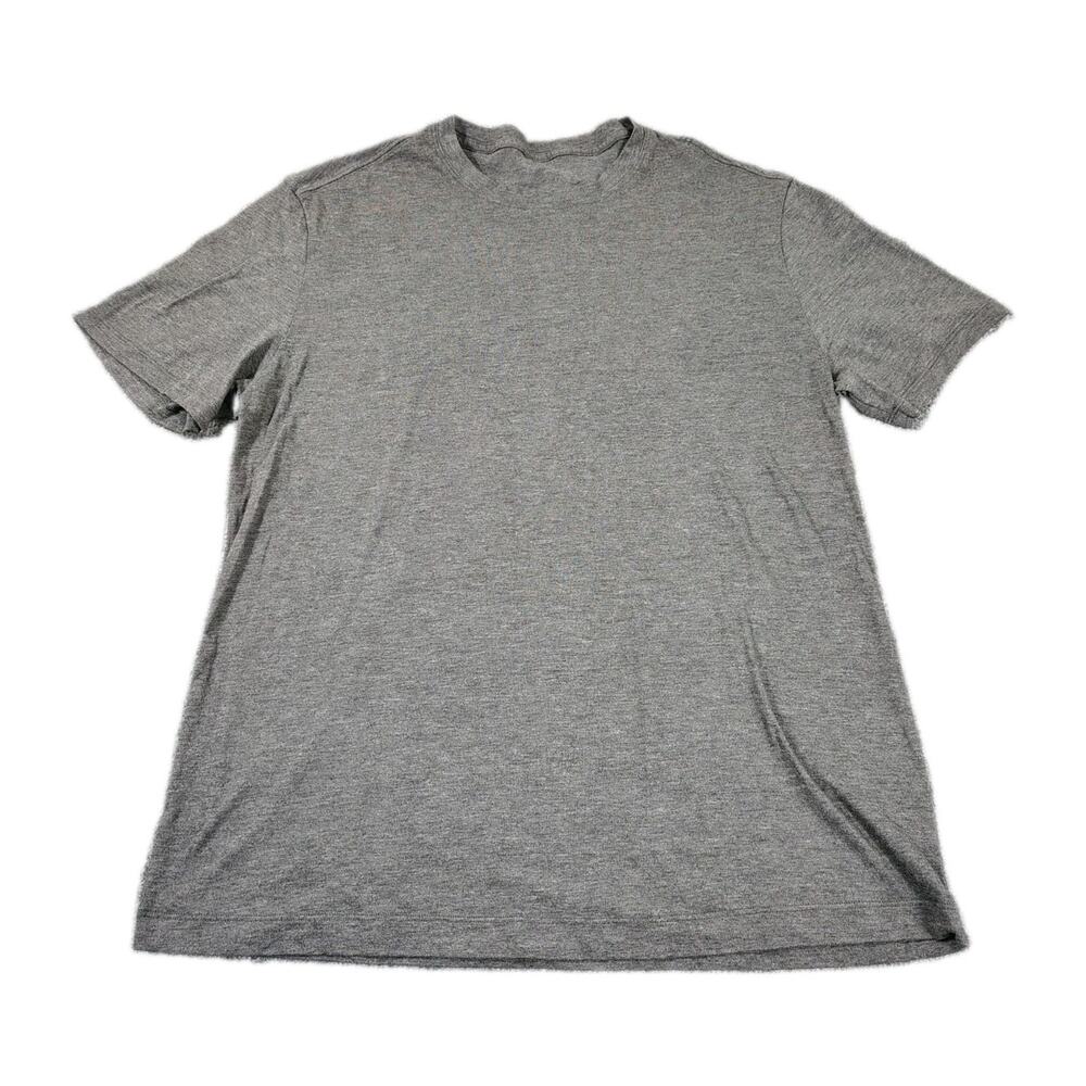 Lululemon 5 Year Basic SS Tee Mens Medium Grey Crew Shirt Stretch Minimalist GUC